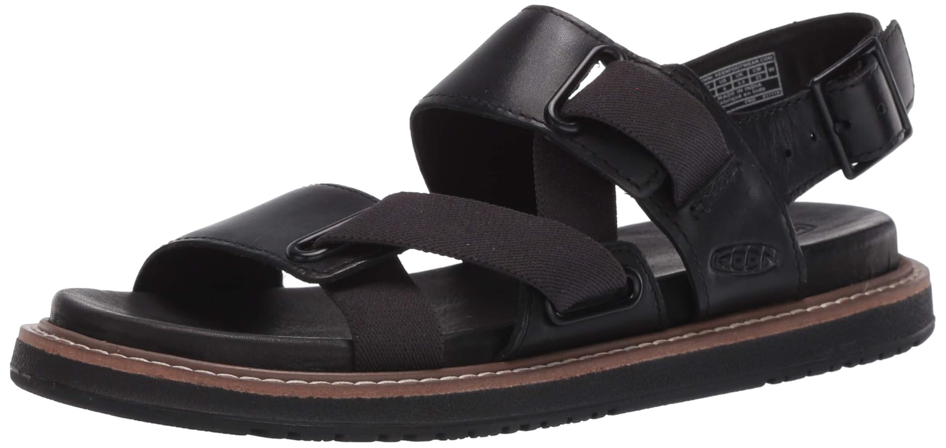KEEN Women's Lana Z-Strap Casual Leather Sandal, Black/Black